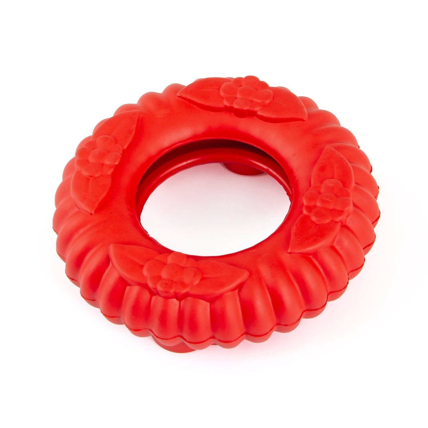 Red Virgo Tugger Natural Rubber Dog Dental Chew Toy for Interactive or Solo Play