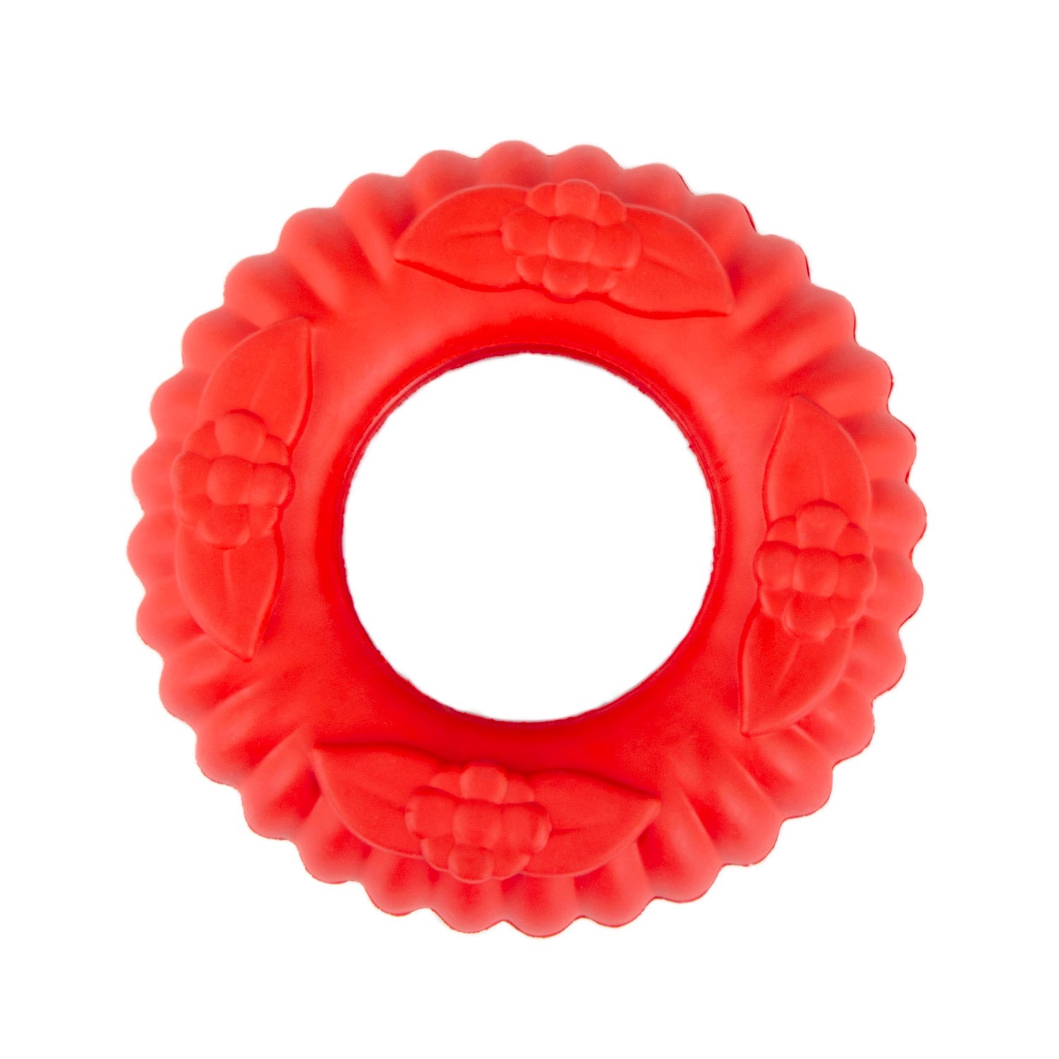 Red Virgo Tugger Natural Rubber Dog Dental Chew Toy for Interactive or Solo Play