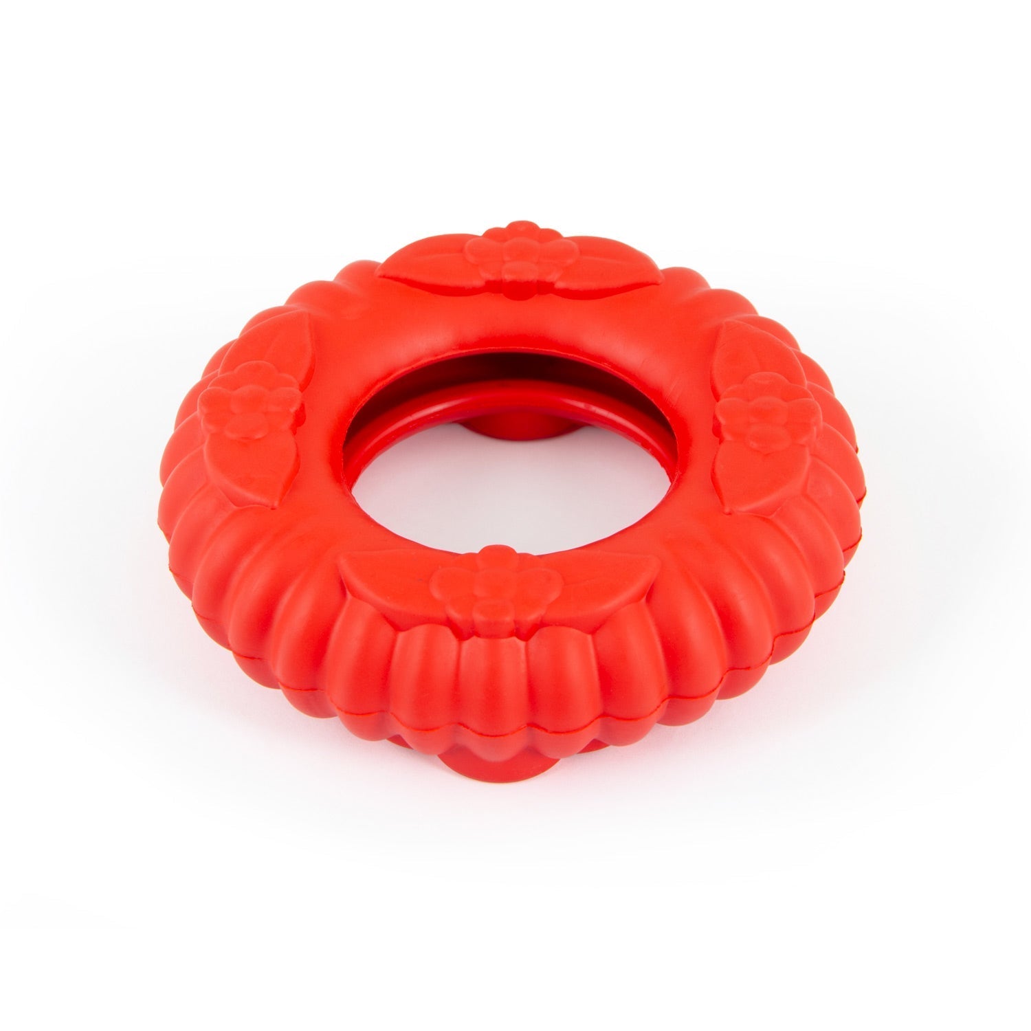 Red Virgo Tugger Natural Rubber Dog Dental Chew Toy for Interactive or Solo Play