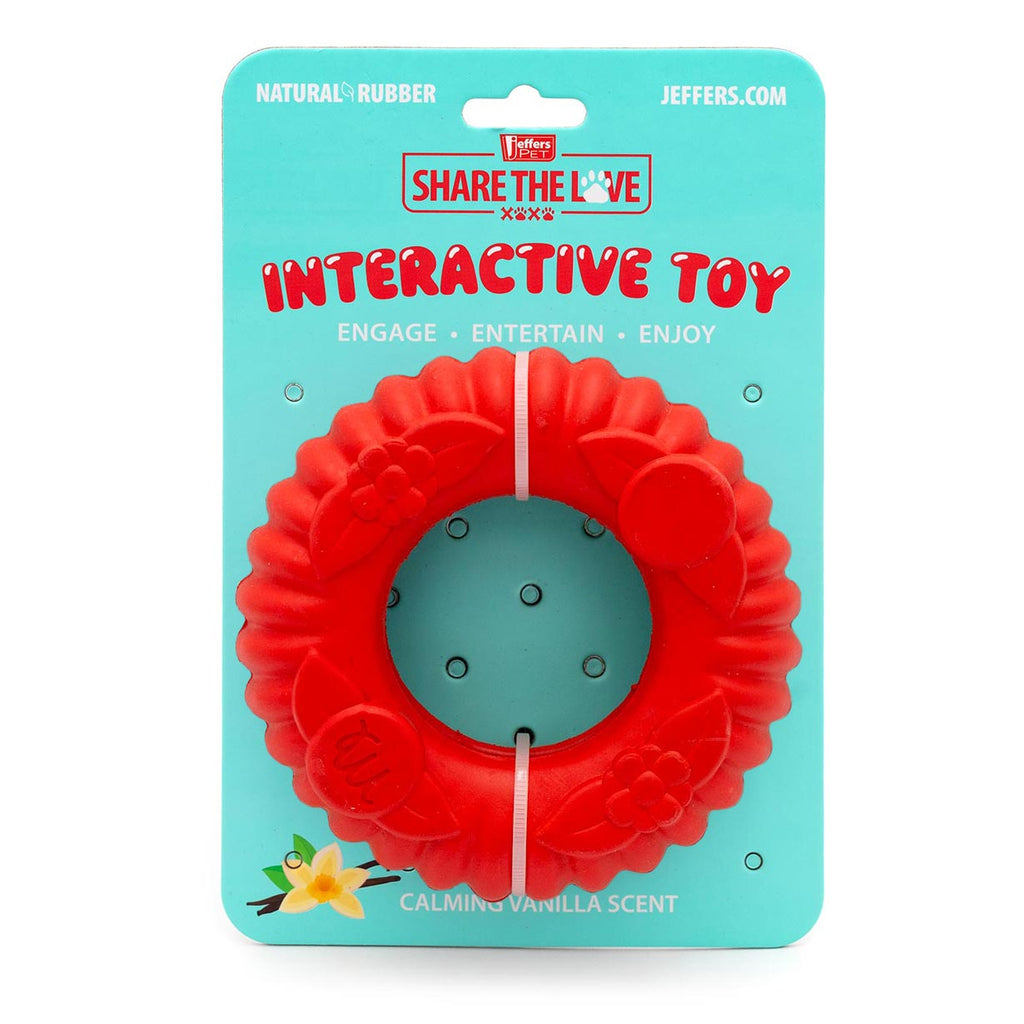 Red Virgo Tugger Natural Rubber Dog Dental Chew Toy for Interactive or Solo Play