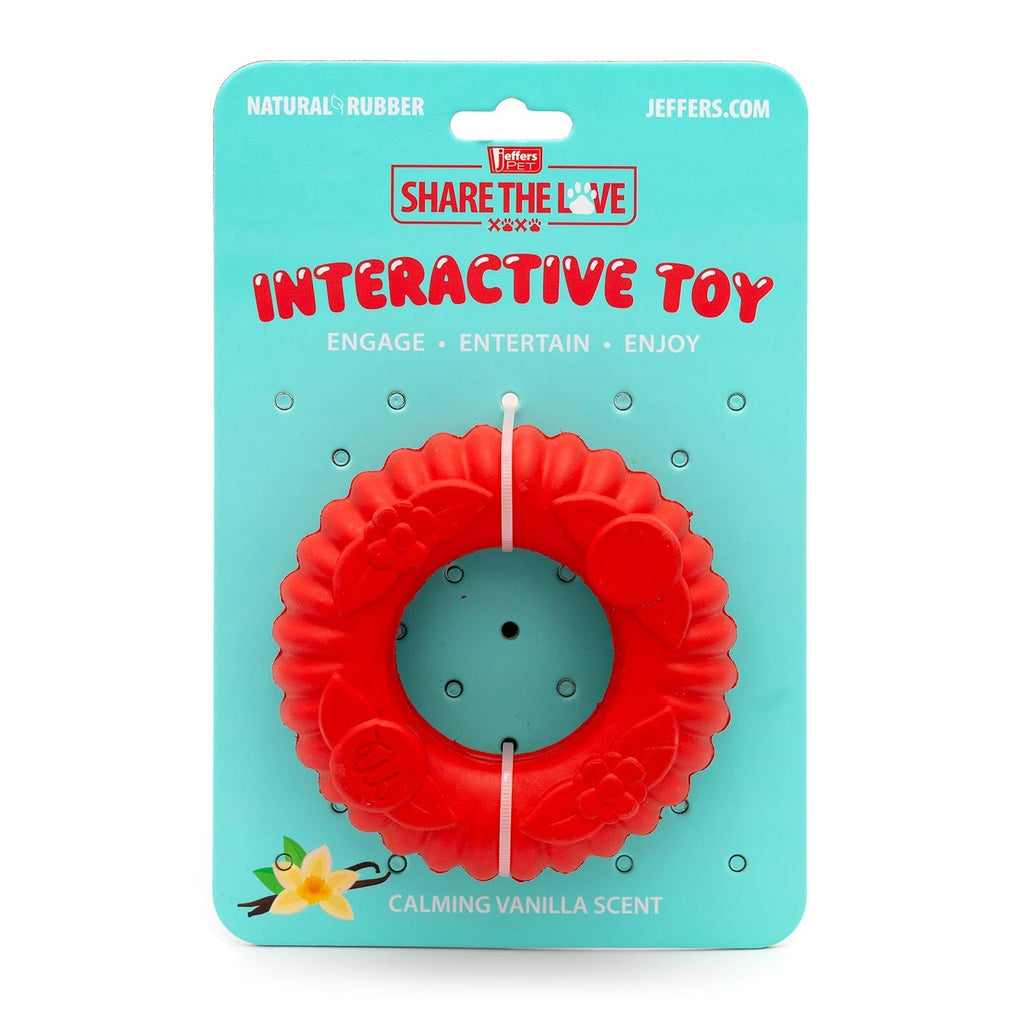 Red Virgo Tugger Natural Rubber Dog Dental Chew Toy for Interactive or Solo Play
