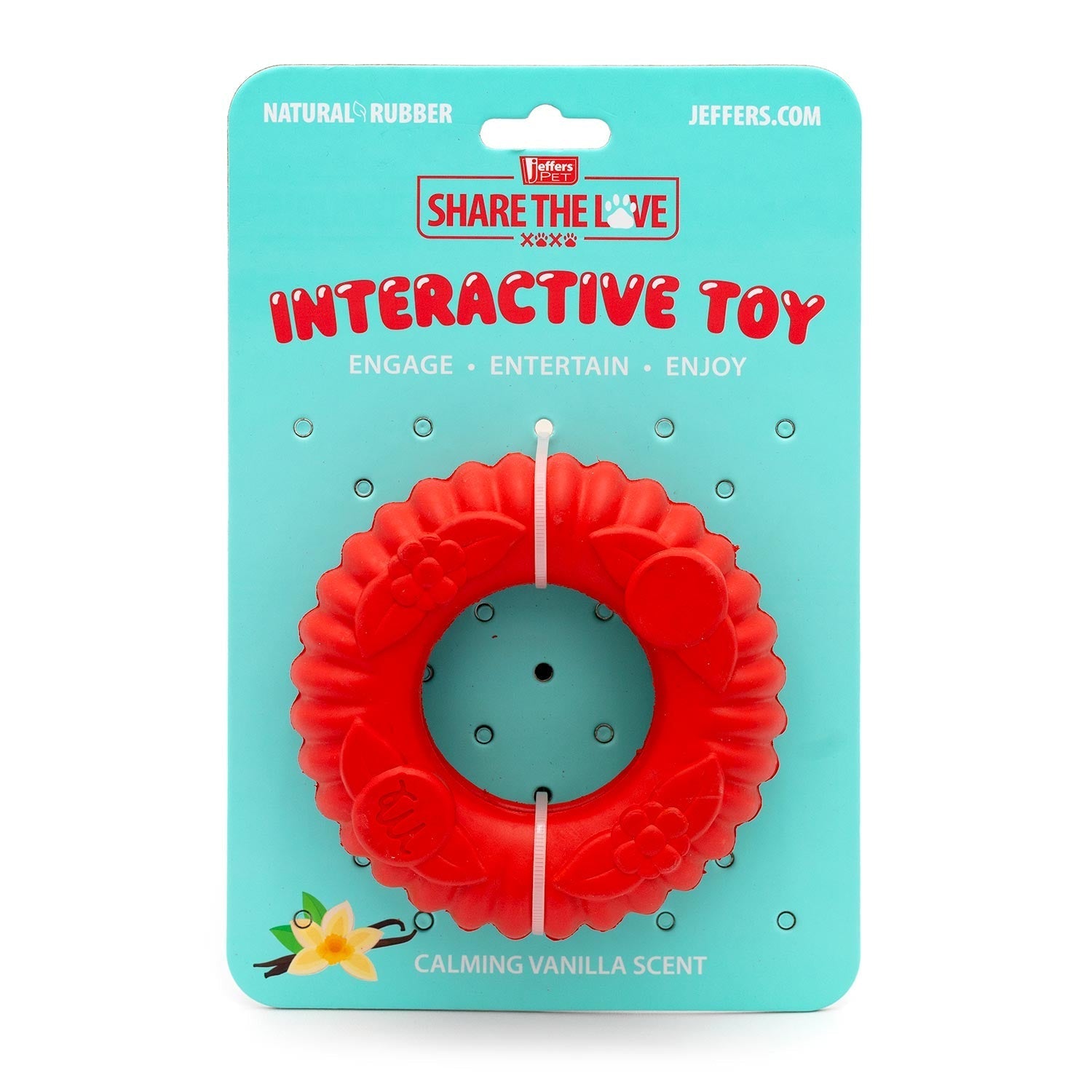 Red Virgo Tugger Natural Rubber Dog Dental Chew Toy for Interactive or Solo Play
