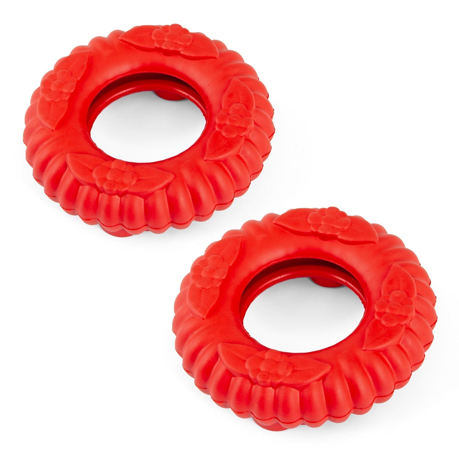Red Virgo Tugger Natural Rubber Dog Dental Chew Toy for Interactive or Solo Play