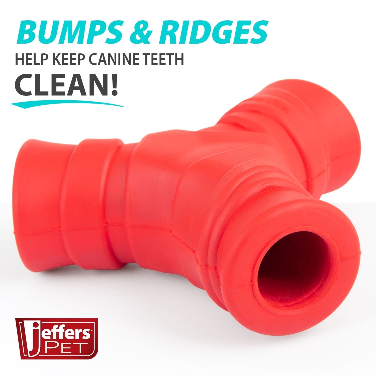 Red "Y" Natural Rubber Dental Dog Chew Toy for Medium Chewers