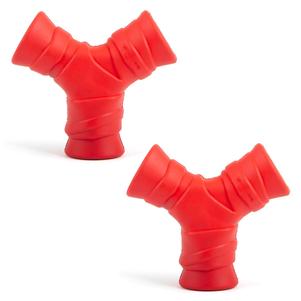 Red "Y" Natural Rubber Dental Dog Chew Toy for Medium Chewers