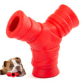 Red "Y" Natural Rubber Dental Dog Chew Toy for Medium Chewers