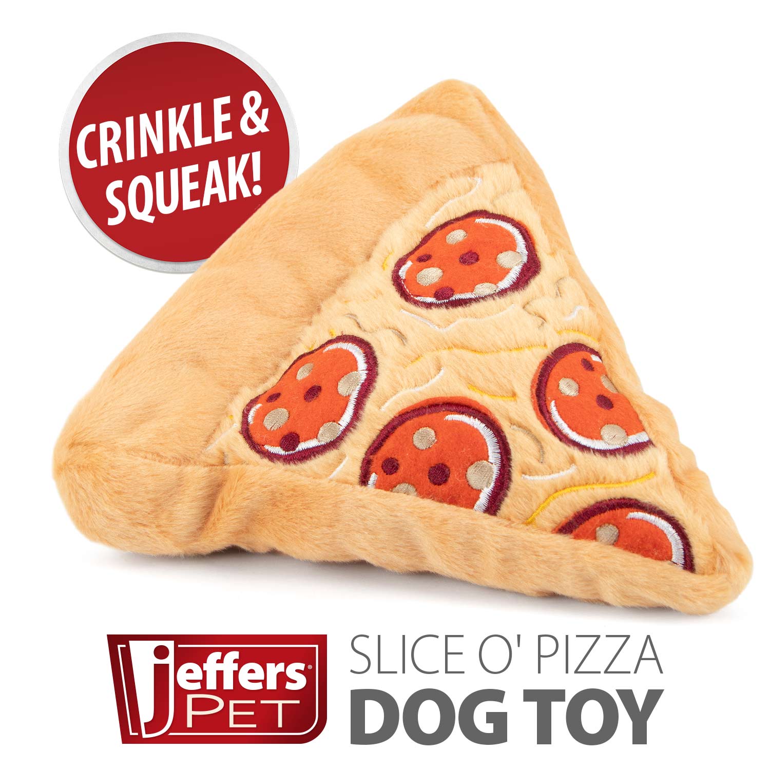 Slice O' Pizza Crinkle & Squeak Dog Toy, Each