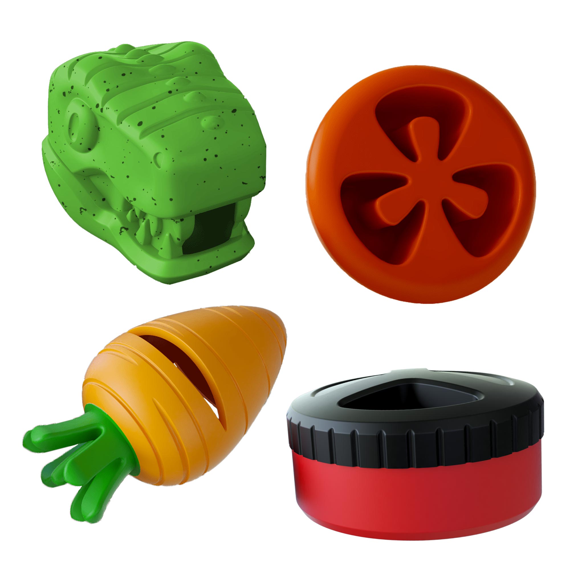 Stay Busy Natural Rubber Dog Chew Toys, 4 pc, Medium