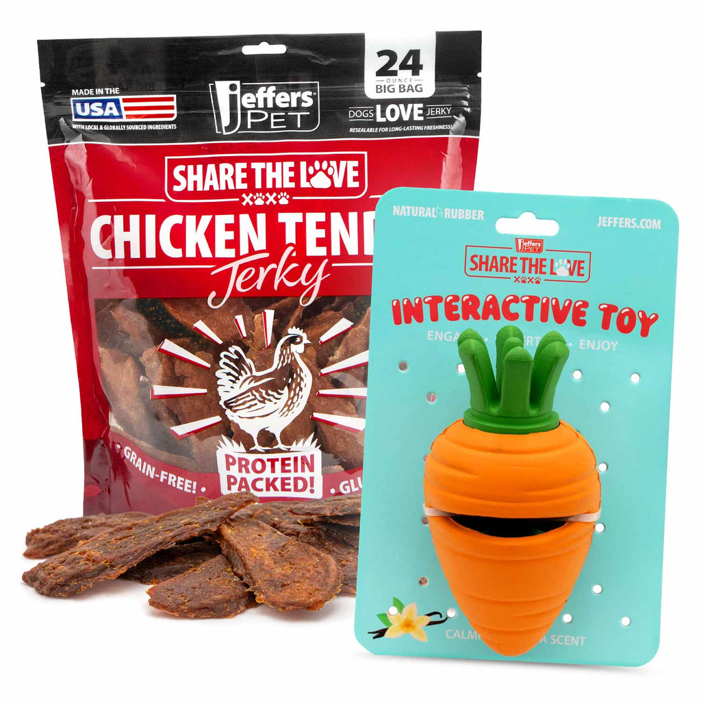 Stuffable Dog Chew Toys with Chicken Breast Jerky Treats Kit