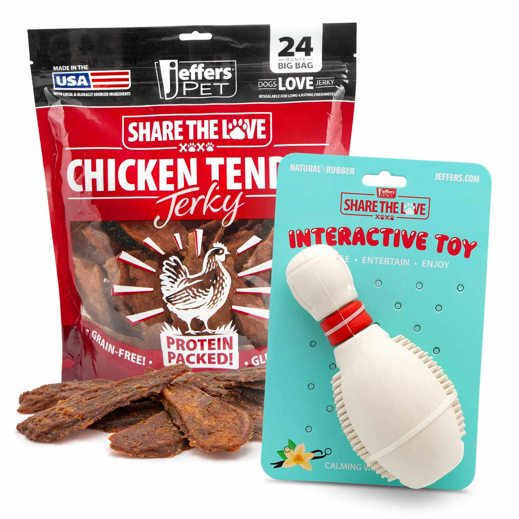 Stuffable Dog Chew Toys with Chicken Breast Jerky Treats Kit