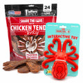 Stuffable Dog Chew Toys with Chicken Breast Jerky Treats Kit