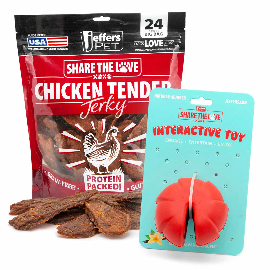 Stuffable Dog Chew Toys with Chicken Breast Jerky Treats Kit