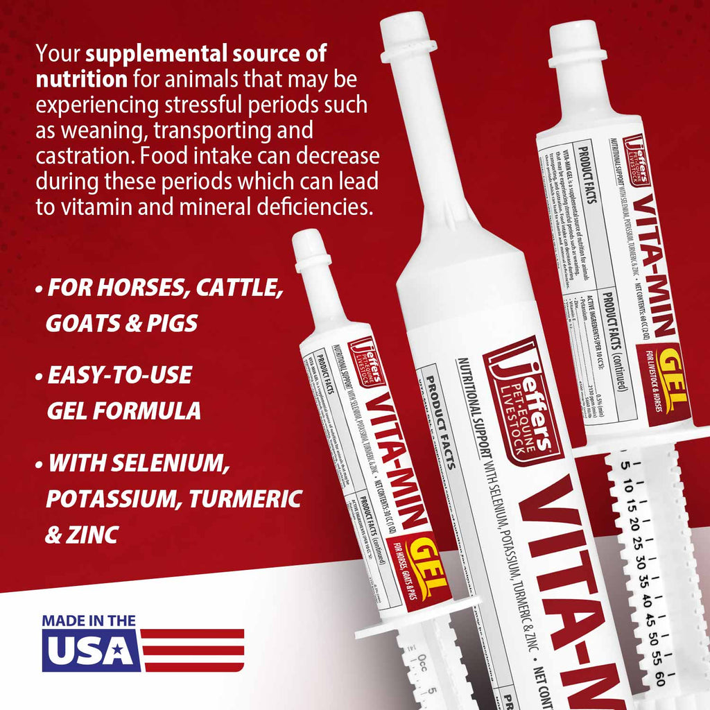 Vita-Min Gel with Vit E & B12 for Cattle, Horses, Sheep, Goats & Swine