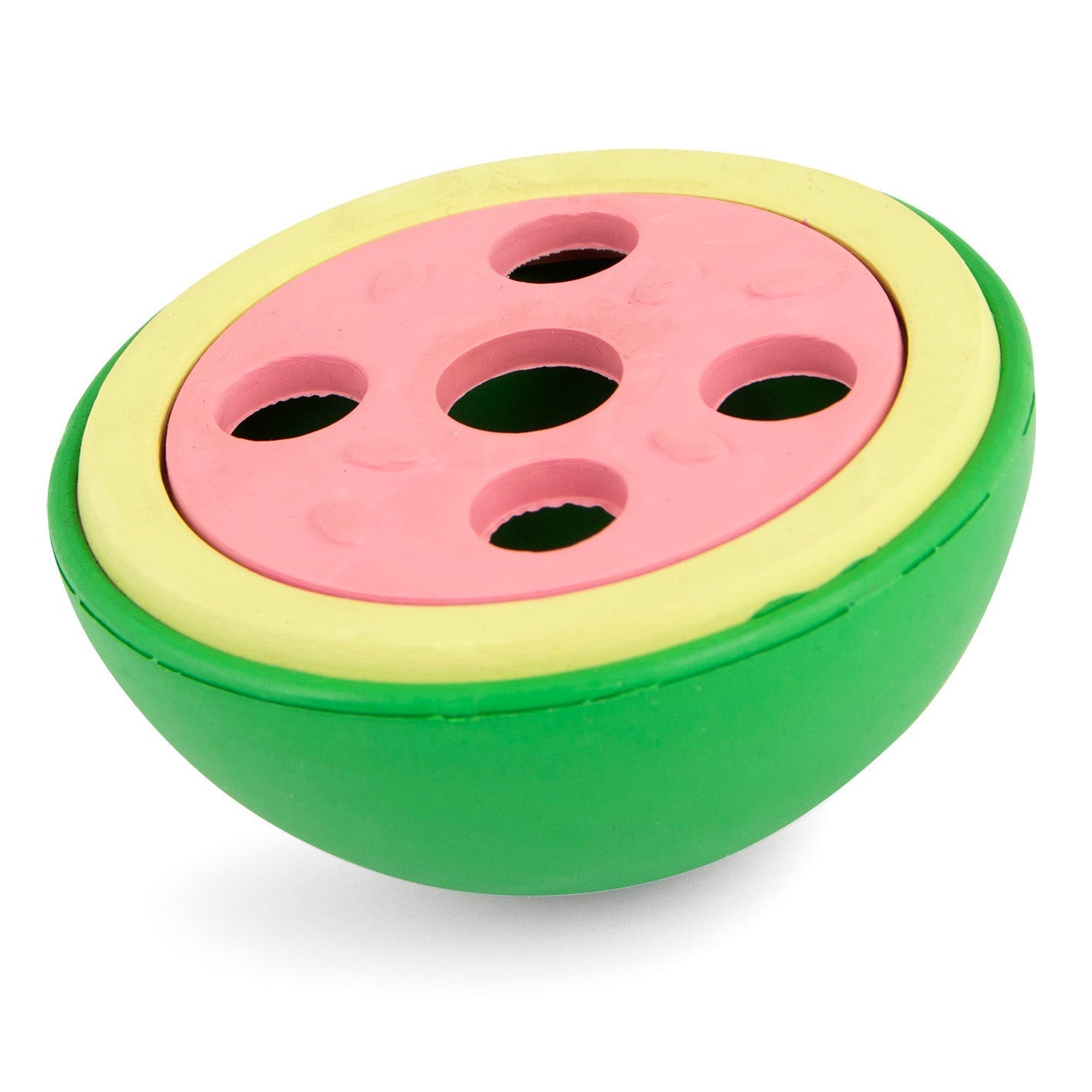 Watermelon Natural Rubber Treat Dispensing Dog Dental Chew Toy with Vanilla Scent