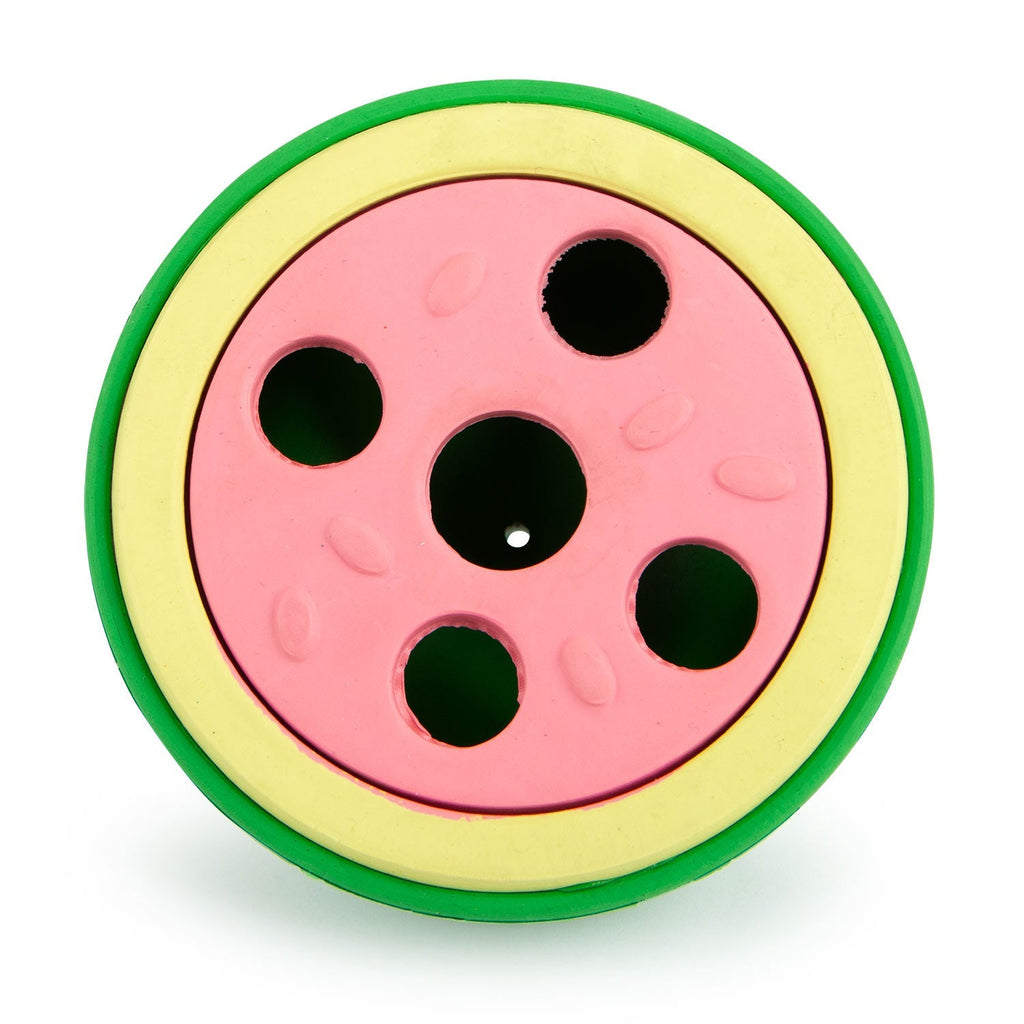 Watermelon Natural Rubber Treat Dispensing Dog Dental Chew Toy with Vanilla Scent