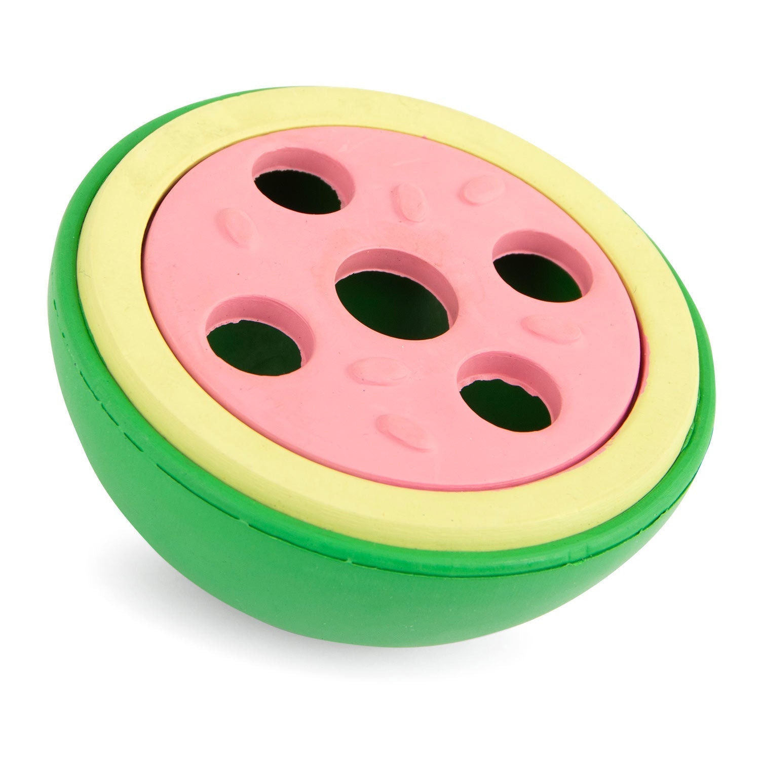 Watermelon Natural Rubber Treat Dispensing Dog Dental Chew Toy with Vanilla Scent