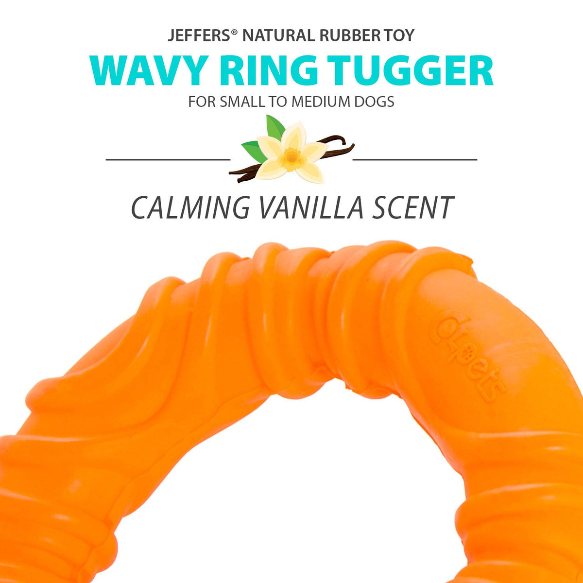 Wavy Ring Tugger Natural Rubber Dog Chew Toy for Tug, Fetch & Dental Support