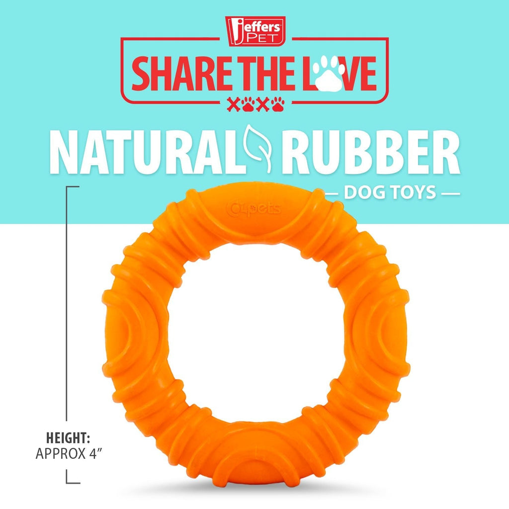Wavy Ring Tugger Natural Rubber Dog Chew Toy for Tug, Fetch & Dental Support