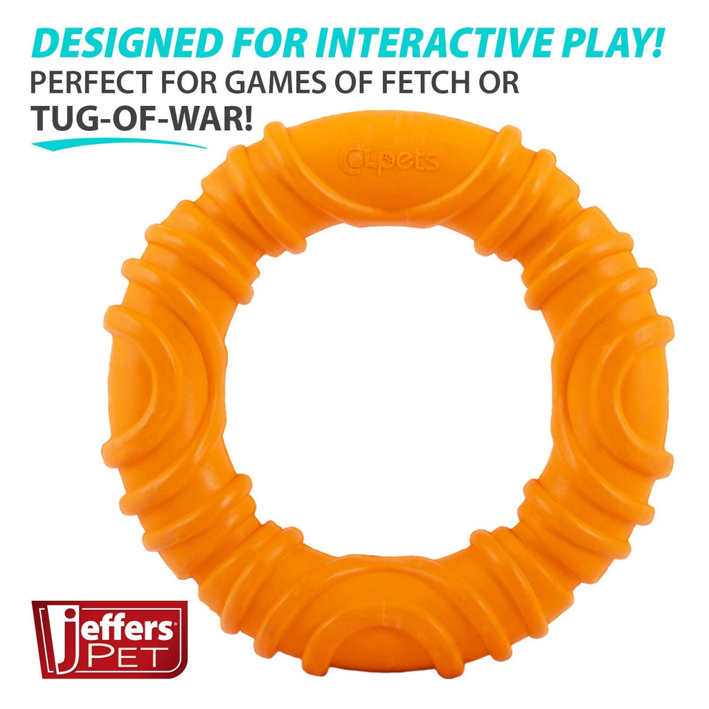 Wavy Ring Tugger Natural Rubber Dog Chew Toy for Tug, Fetch & Dental Support