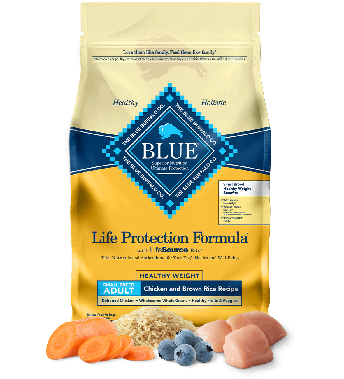 Blue Buffalo Life Protection Formula Adult Healthy Weight Small Breed Chicken and Brown Rice Dry Dog Food