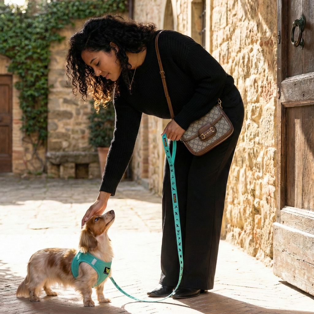EcoBark Step In Dog Harness - XXXS to Small Breeds- Reflective Soft Mesh Harness for Teacup, Small Dogs and Puppies / Mint Turquoise