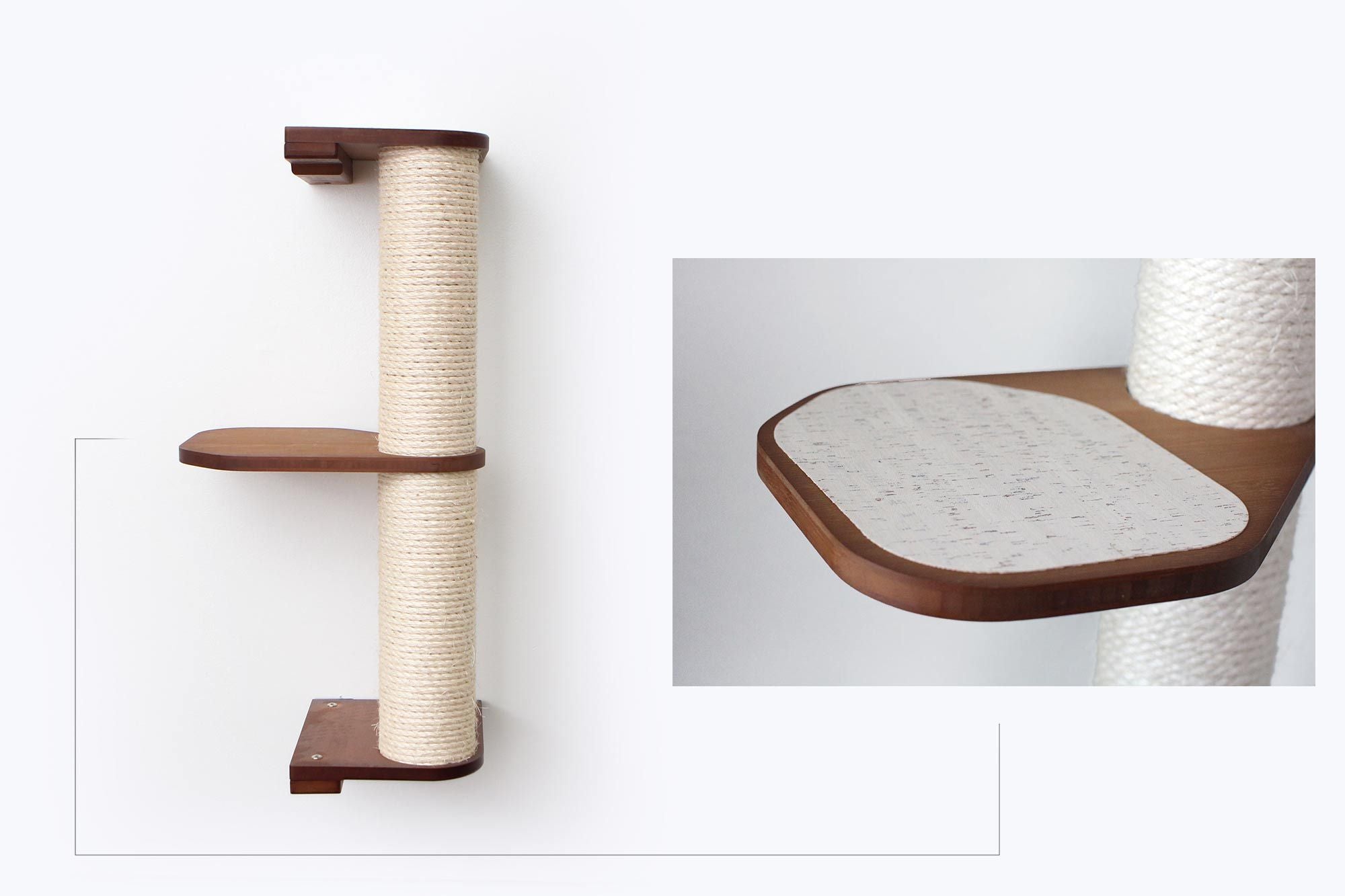 Wall Mounted Cat Climbing Pole - Sisal