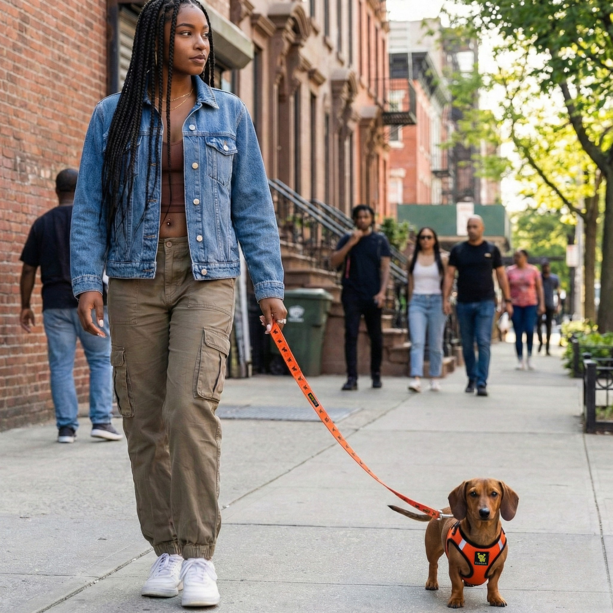 EcoBark Step In Dog Harness - XXXS to Small Breeds- Reflective Soft Mesh Harness for Teacup, Small Dogs and Puppies / Orange