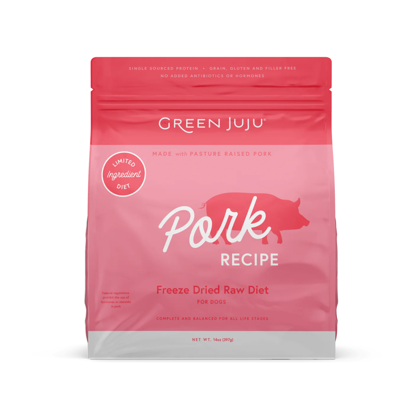Green Juju Pork Recipe Freeze Dried Dog Food (14OZ)