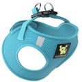 EcoBark Step In Dog Harness - XXXS to Small Breeds- Reflective Soft Mesh Harness for Teacup, Small Dogs and Puppies / Sky Blue