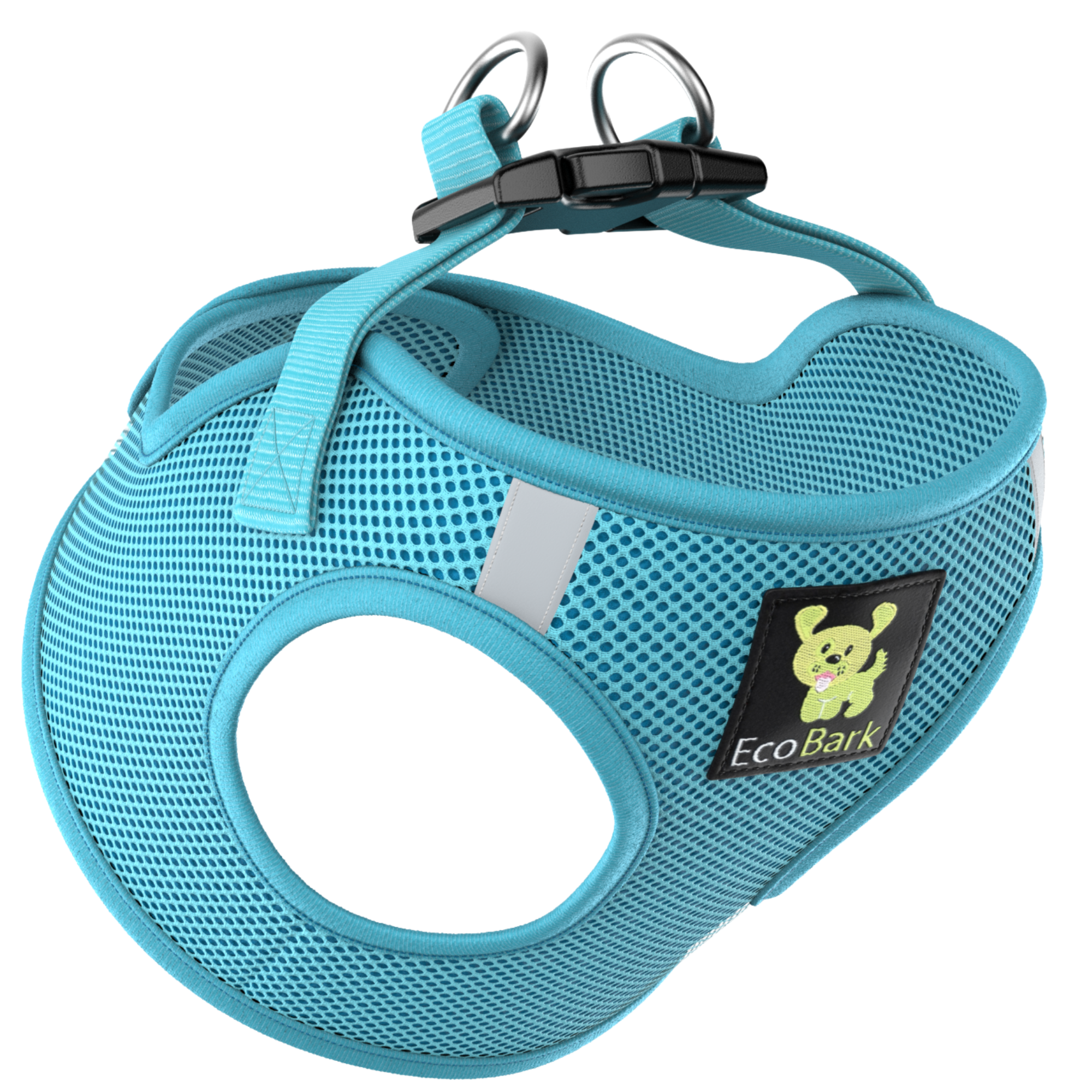 EcoBark Step In Dog Harness - XXXS to Small Breeds- Reflective Soft Mesh Harness for Teacup, Small Dogs and Puppies / Sky Blue