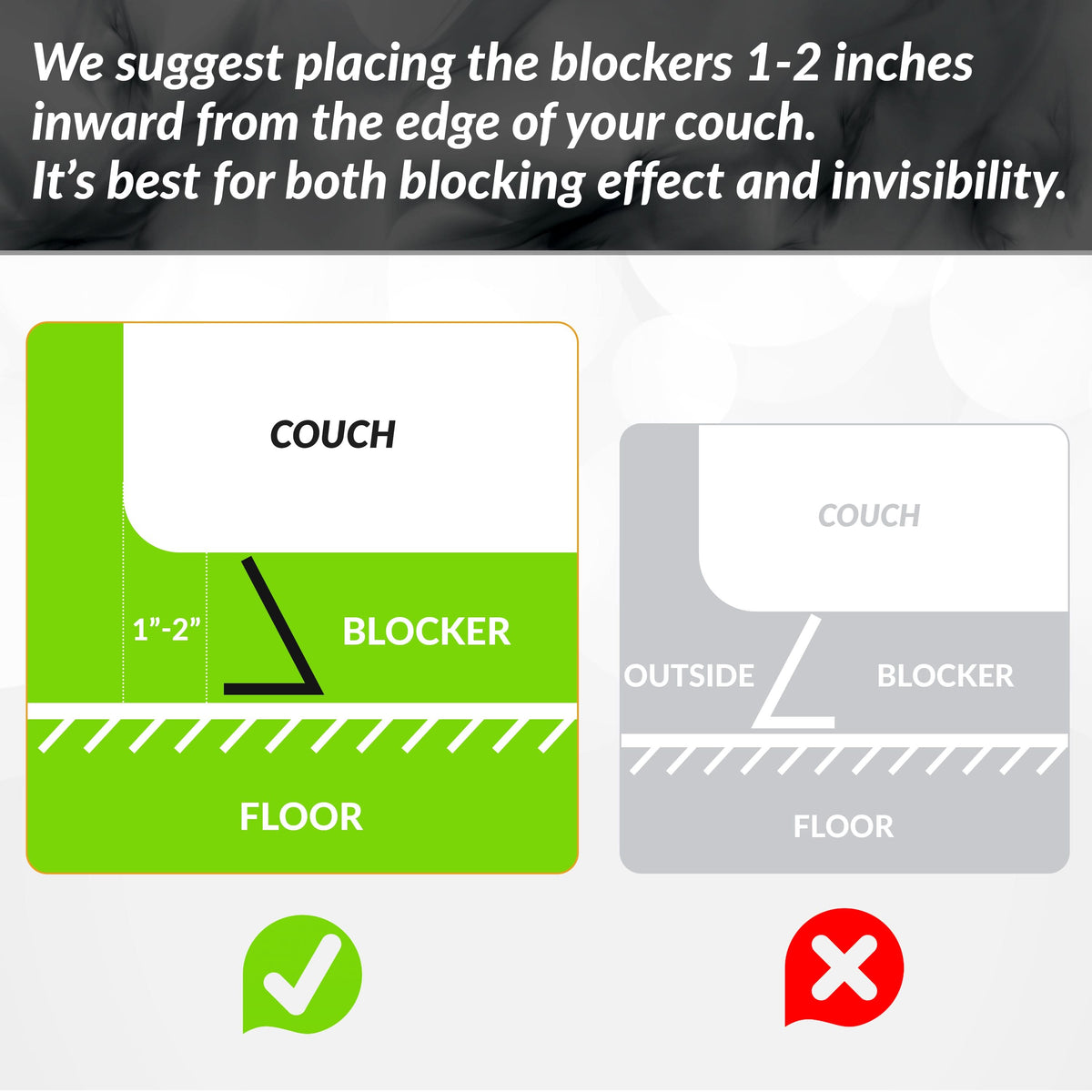 Under Couch / Bed Blocker (1.6 Inch Height)